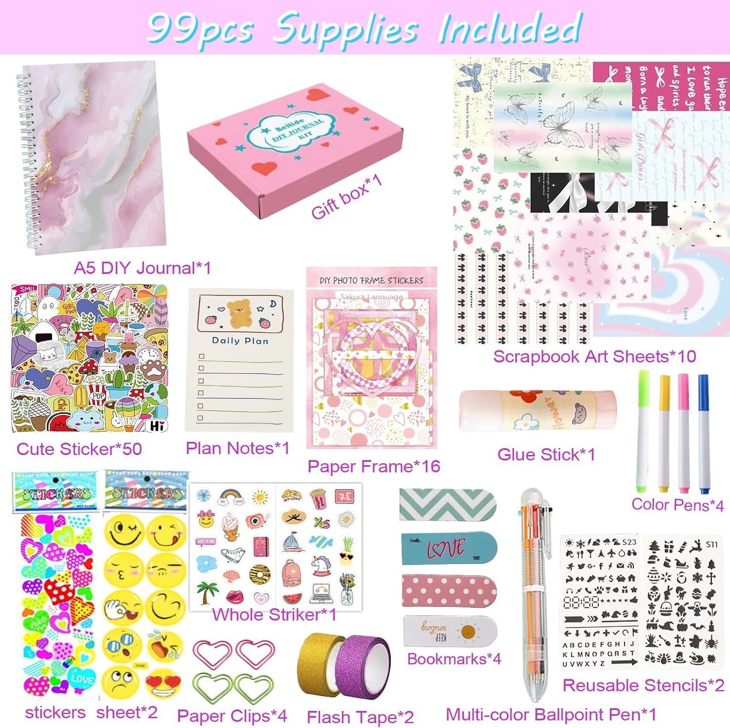 DIY Journal Set for Girls, Art and Crafts Gift for Kids Age 8-12 - Image 5