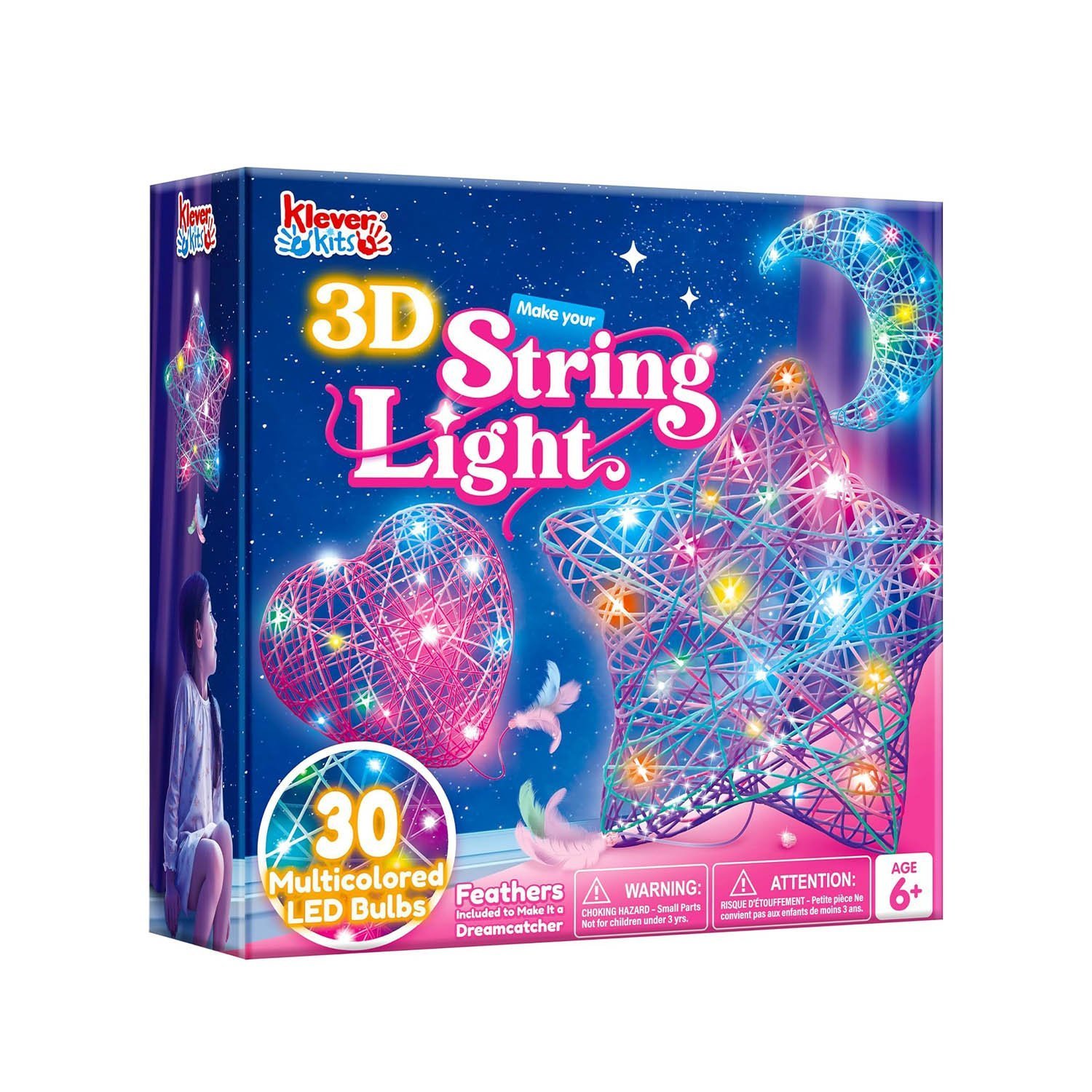 Klever Kits 3D String Art Kit for Kids,Arts and Crafts for Kids Ages 8 9 10 11 12