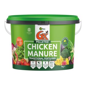 6X Natural Pelleted Chicken Fertiliser, Six Times More Nutrients Than Farm Yard Manure, Fully Composted, Weed Free - 7Kg