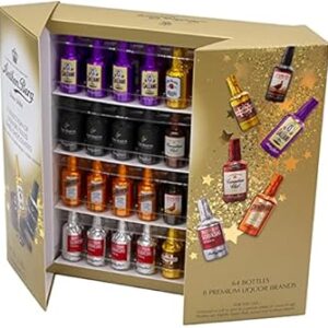 Anthon Berg Chocolate Liquor Chocolates Gift Set - Pack of 64 Premium Bottle-Shaped Original Dark Liqueurs - 8 Famous with Free Christmas Card or Keyring