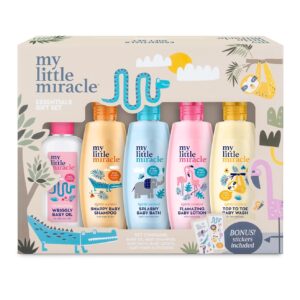 Baby Gift Set – Essentials for Newborn | Lotion, Shampoo & Conditioner, Oil, Bath & Top to Toe Wash | Newborn Essentials & Baby Shower Gifts