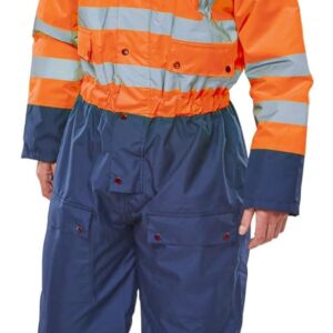 BEESWIFT Thermal Two-Tone HI-VIS Waterproof Overall Orange/Navy L