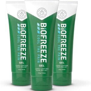 Biofreeze Pain Relief Gel, 118ml X 3, Muscle Rub Pain Relief, Cools, Soothes, Back Pain, Neck Pain, Arthritis , Fast Acting, Long Lasting, Muscles, Bones And Joints, Pain and Fever
