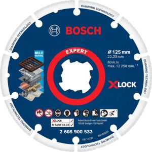 Bosch Professional 1x Expert Diamond Metal Wheel X-LOCK Cutting Disc (for Cast iron, Ø 125 mm, Accessories Small Angle Grinder)