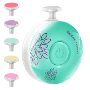 Brencco Electric Nail File for Baby with Six Interchangeable Grinding Heads, Low Noise Newborn Nail Trimmer