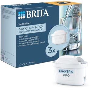 BRITA MAXTRA PRO Pure Performance Water Filter Cartridge - 3 Pack - Original BRITA Refill reducing impurities, Chlorine, PFAS, pesticides and limescale for tap Water with Better...