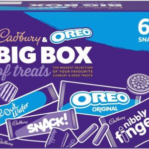 Cadbury & OREO Big Box of Treats, 64 Assorted Chocolates and Snacks, 1618 g (Pack of 1)