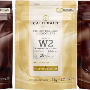 Callebaut, Milk, Dark & White chocolate chips (3 x 1kg Bundle)