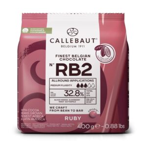 Callebaut RB2 Finest Belgian Ruby Chocolate Couverture Callets 32.8% 400g