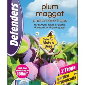 Defenders Plum Maggot Pheromone Trap â€“ Twinpack, Refillable, Re-usable For Bumper Crops of Plums, Damsons, and Greengages