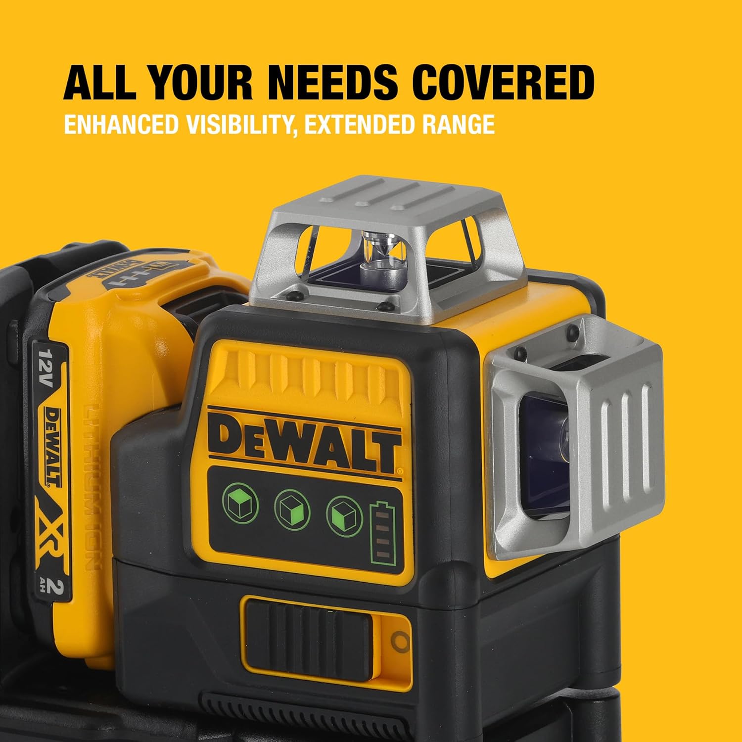 DEWALT 12V XR 3 x 360 Cross Line Green Laser, 1 X 2Ah, DCE089D1G-QW