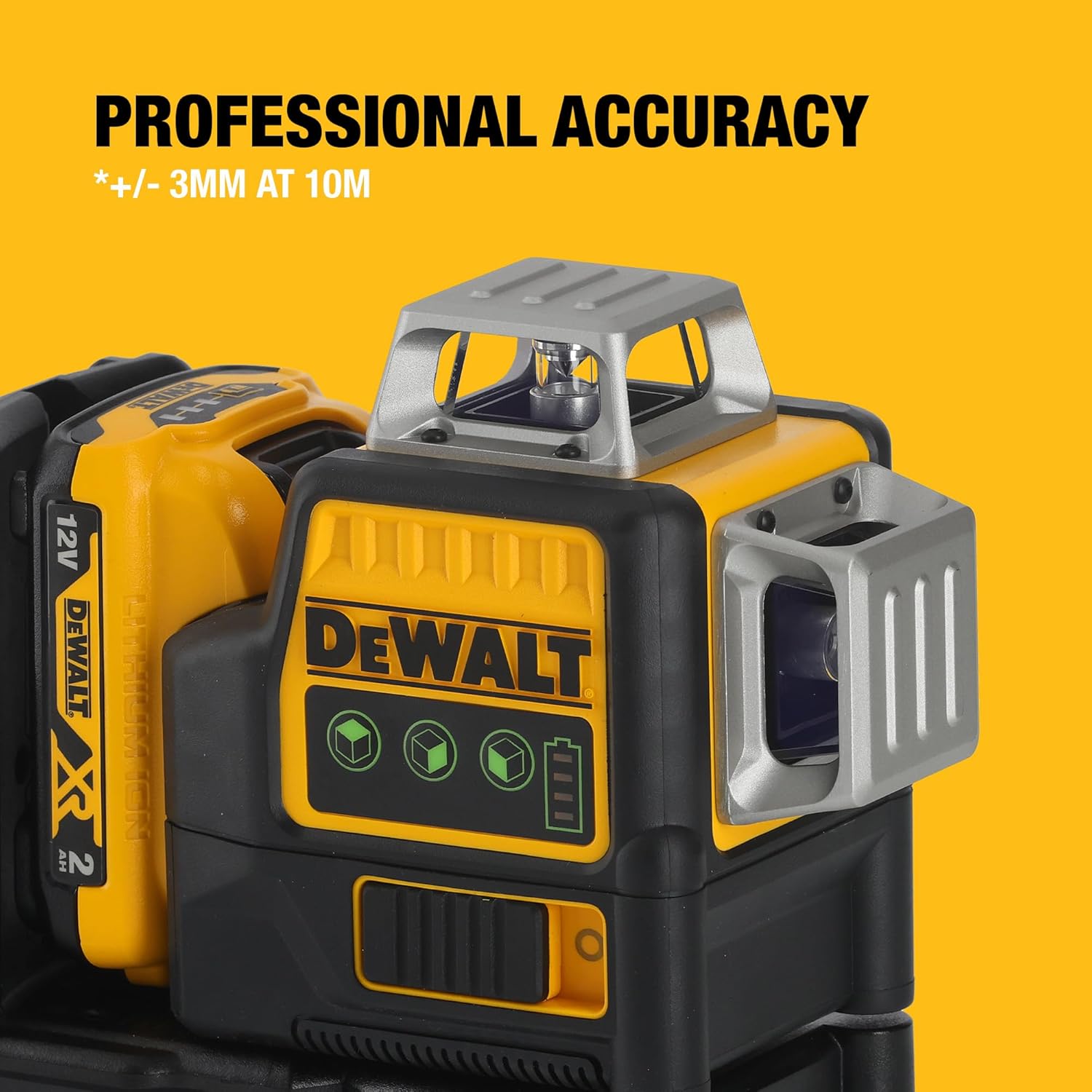 DEWALT 12V XR 3 x 360 Cross Line Green Laser, 1 X 2Ah, DCE089D1G-QW