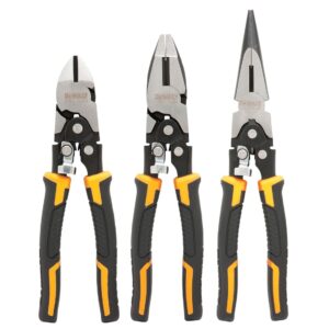 Dewalt Compound Action Pliers Set, 3 Piece. Compound Action Design Allows for 70% More Cutting Power Over Standard Cutting Pliers.