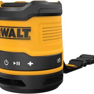 DeWalt DCR009 USB Rechargeable Compact Bluetooth Speaker, Black/Yellow, Bare Unit