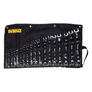 DEWALT Set of 18 Combination Spanners 15° Angled ISO 3318 DIN 3113 7-24 mm