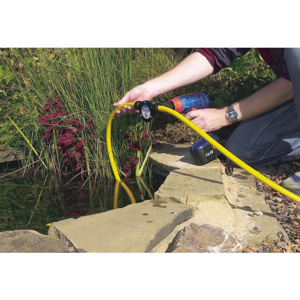 Draper 1000L Per Hour Drill Powered Pump | 2 x 13mm Adaptors | 1/2" Diameter Pipes | Rubber Turbine | Bakelite Body | 18937