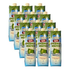 Grace Coconut Water No Added Sugar Zero Fat 1 Litre - 12 Pack