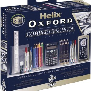 Helix Oxford Complete Back to School Stationery Set - Comprehensive Helix Oxford school supplies set including Maths Set, Pens, Ruler, Scientific Calculator & More - Ideal for...