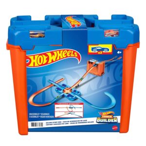 Hot Wheels Track Builder Deluxe Stunt Box, Over 5 metres Track Builder System, Head-to-Head Stunt Tracks with Dual Launchers, Includes 2 Toy Cars, Toys for Ages 6 Years and Up,...
