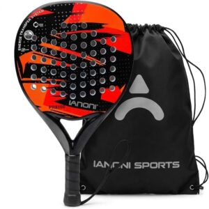 IANONI Padel Racket Carbon Fiber Surface with EVA Memory Flex Foam Core Padel Tennis Racquets Paddle Tennis Racket