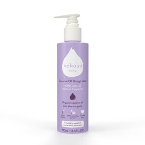 Kokoso Baby - Coconut Oil Baby Lotion, Natural Coconut Oil Fragrance - With Sweet Almond Oil - Moisturises & Nourishes - Suitable for Dry, Sensitive & Eczema Prone Skin - 190ml