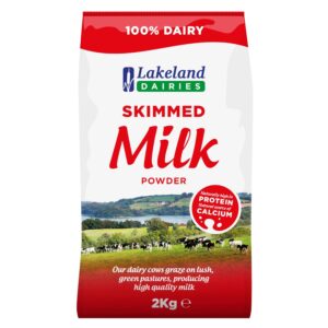 Lakeland Dairies Skimmed Milk Powder 2kg | Long Life Dried Milk | High Protein | Source of Calcium | 100% Dairy