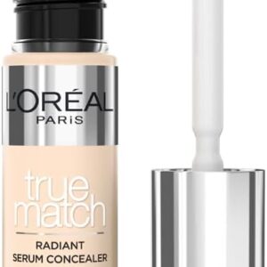 L'Oréal Paris True Match Radiant Serum Concealer for face, with 1.5% hyaluronic acid and caffeine, reduces the visibility of shadow and fine lines, shadow 1.5 N