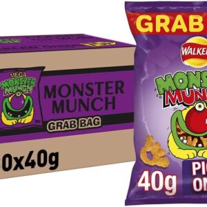 Monster Munch Pickled Onion Snacks, 40g (Pack of 30)