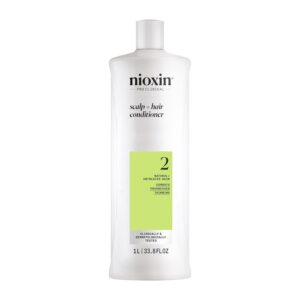 Nioxin System 2 - Hair Thickening System For Natural Hair with Progressed Thinning - Biotin & Niacinamide - Shampoo, Conditioner, Serum