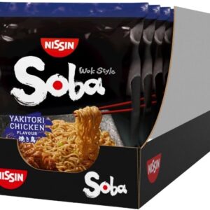 NISSIN Soba Wok Style Yakitori Chicken Flavoured Instant Noodles, 110 g Packet (Pack of 9)
