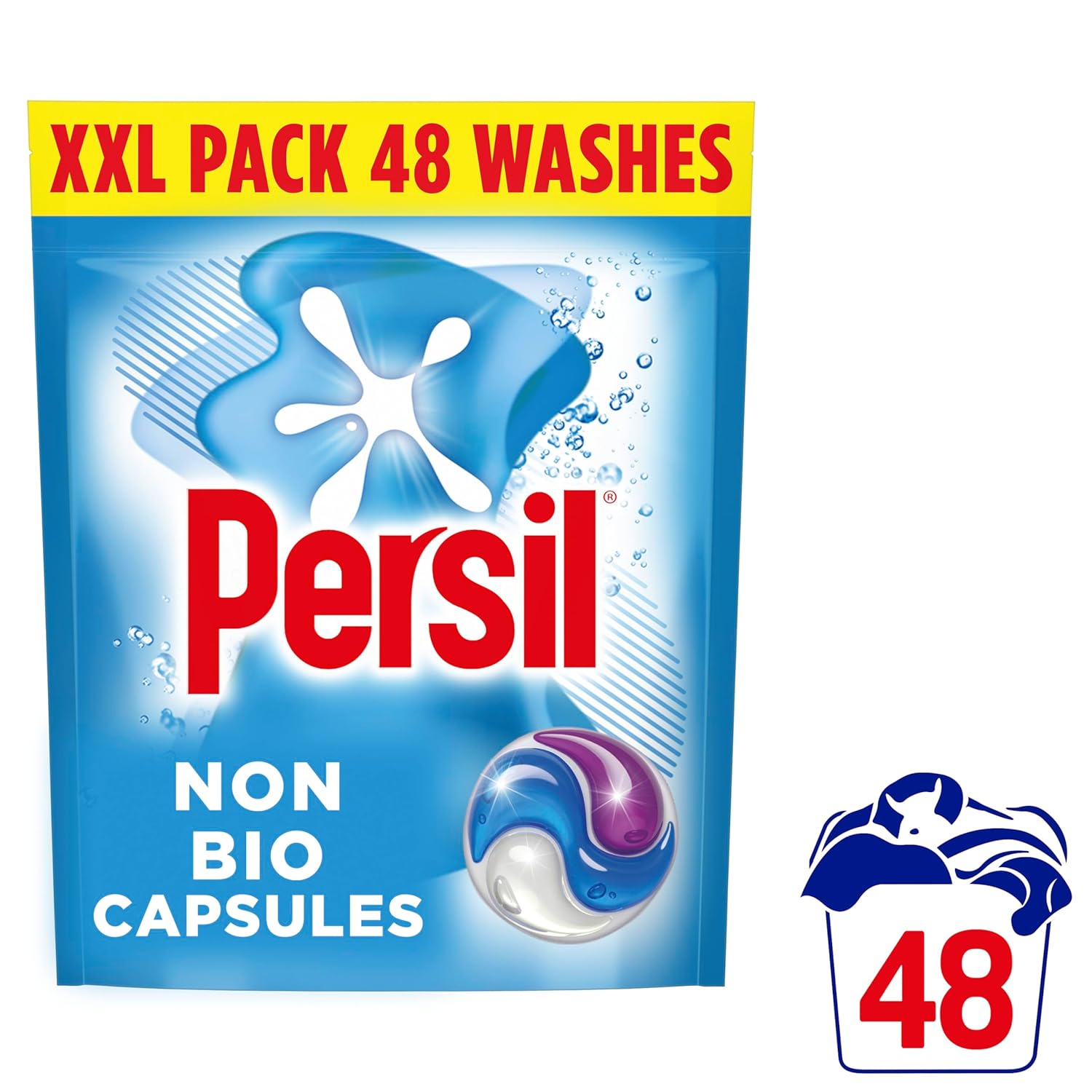Persil Non Bio 3 in 1 Washing Capsules laundry capsules gentle next to sensitive skin for outstanding stain removal in quick & cold washes 48 washes