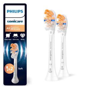 Philips Sonicare A3 Premium All-in-One, Genuine Replacement Toothbrush Heads, White, 2 Pack, HX9092/87