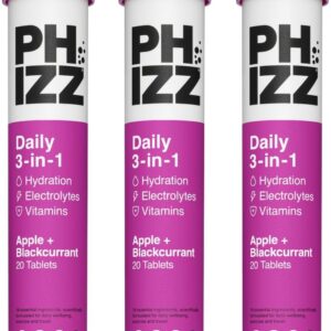 Phizz Electrolytes, Multivitamin & Hydration Tablets - 60 Effervescent Rehydration Electrolyte Tablets - 18 Vitamins & Minerals, Vitamin C, Vegan, Vegetarian & Low Calorie