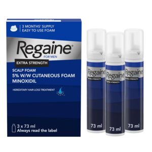 Regaine For Men Extra Strength Foam - Scientifically Proven To Help Stop Hereditary Hair Loss - Minoxidil Foam for Hair Regrowth - (3 x 73ml), Packaging May Vary