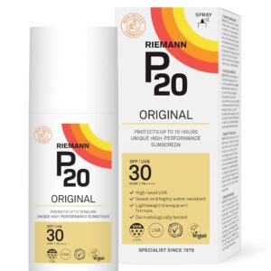 RIEMANN P20 Original SPF30 Spray, 200ml, Advanced Sunscreen Protection High Performance, Triple Protection + Sweat Resistance, Durable Protects up to 10 Hours, Water Resistant,