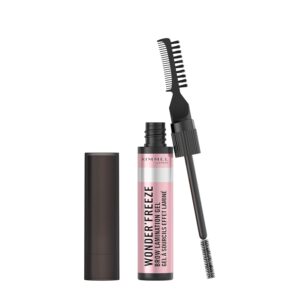 Rimmel Wonder'Freeze Brow Lamination Gel 001 Clear, Sculpt Shape Set Brows One, All Day Hold, Flake-Free, Naturally Fluffy Looking Brows, Dual Comb and Brush, Smudge Proof,...