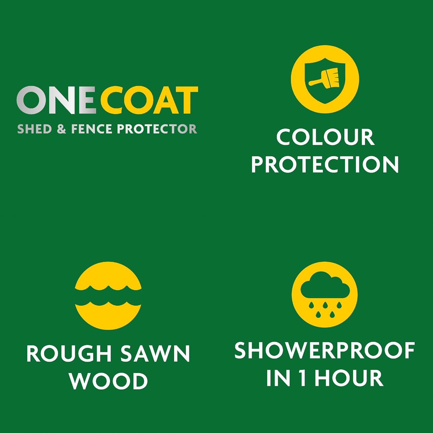 Ronseal One Coat Shed and Fence Protector Tudor Black Oak 5 litres (Covers up to 6 Fence Panels) All Weather Protection