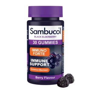 Sambucol Immuno Forte Gummies with Vitamin C & Zinc | Adult Immune Support Supplement | 30 Gummies | Boost Immunity & Protect Against Flu & Illness