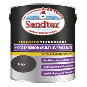 Sandtex 10 Year Multi Surface Satin Paint 2.5l Black