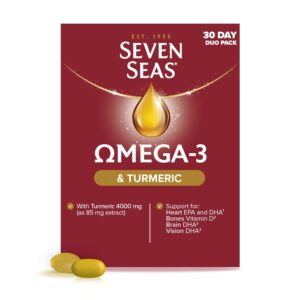 Seven Seas Omega-3 Fish Oil and Turmeric, Omega-3 Plus Vitamin D for Whole Body Healthplus, Duo Pack: 30 Capsules Plus 30 Tablets, 1 Month Supply