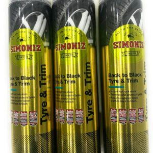 SIMONIZ Back to Black Tyre Shine 600ml Restore & Protect Tyres Durable Gloss Finish (3 x 600ml Can)