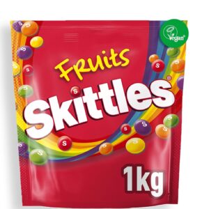 Skittles Sweets Bag, Fruit Flavoured, 1Kg, Vegan, Bulk Sweets Bag, Ideal for gift, snacks and sharing