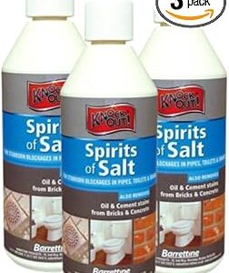 Spirit of Salts Drain Unblocker | Knockout 3 x 500ml | Limescale remover