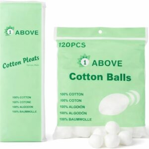 Super Soft 100% Pure Cotton Wool Pleat 80g + 120 Cotton Wool Balls Pack | Premium Quality, Gentle & Absorbent | Ideal for Baby Care, Makeup Removal, Skincare & First Aid