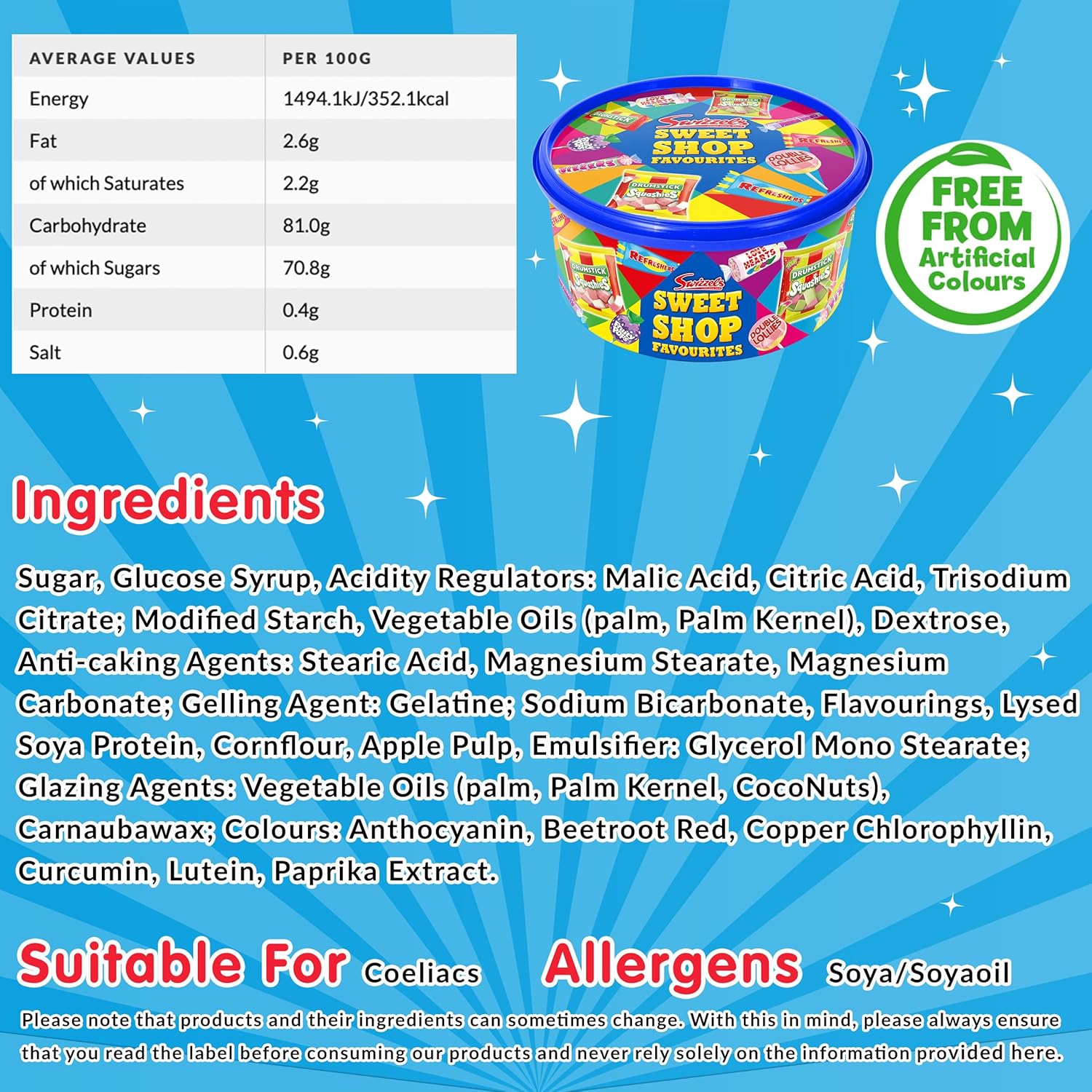 Swizzels Sweet Shop Favourites, Classic Sweet Mix, 650g Tub of Assorted Retro Sweets