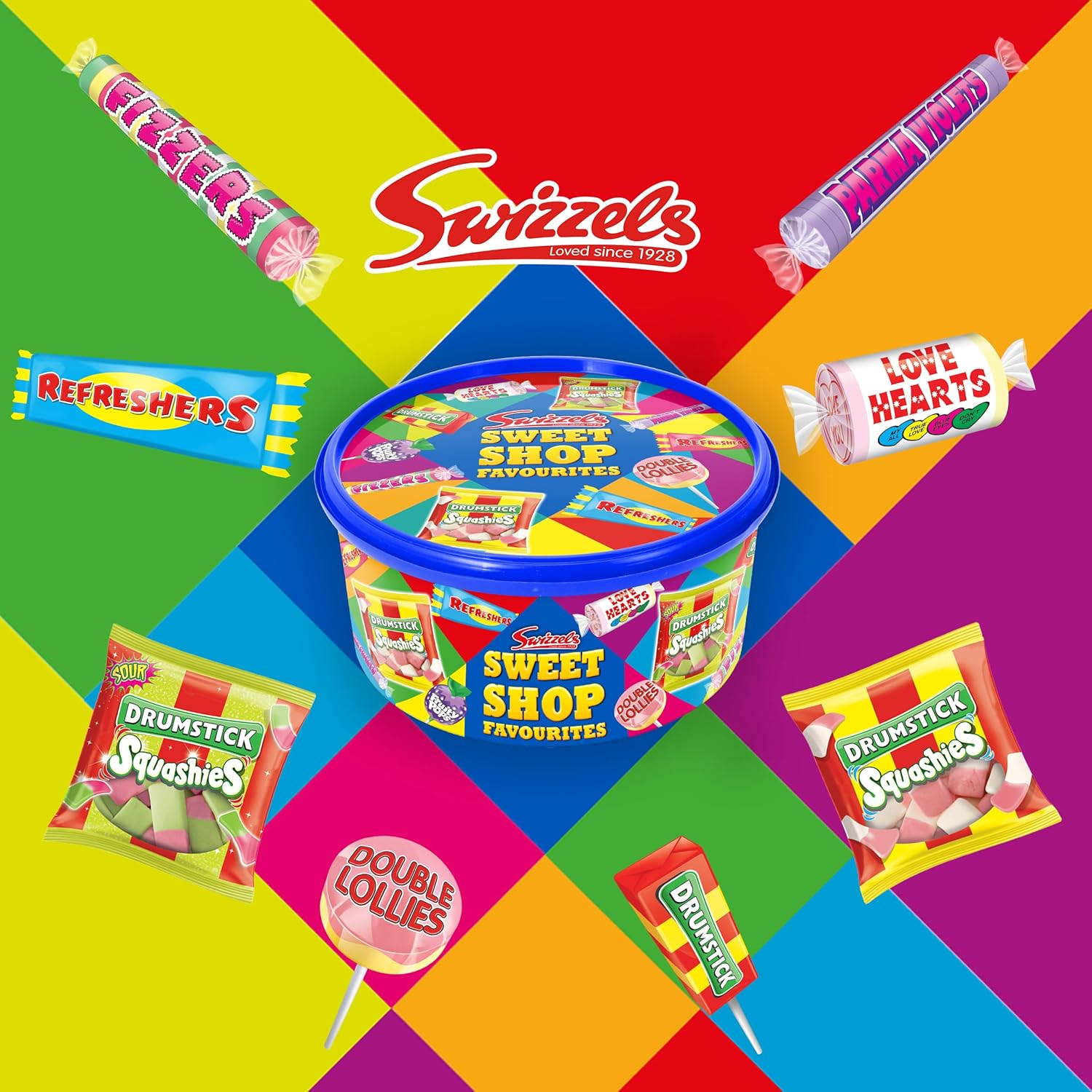 Swizzels Sweet Shop Favourites, Classic Sweet Mix, 650g Tub of Assorted Retro Sweets