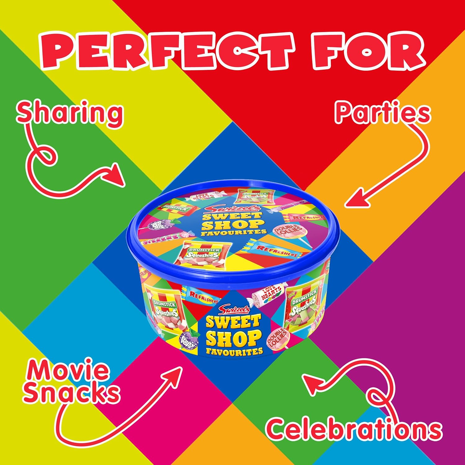 Swizzels Sweet Shop Favourites, Classic Sweet Mix, 650g Tub of Assorted Retro Sweets