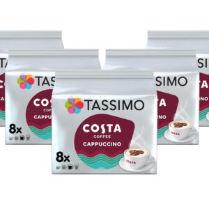 Tassimo Costa Cappuccino Coffee Pods x 8 (Pack of 5, Total 40 Drinks)