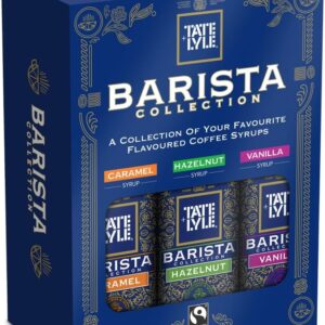 Tate & Lyle - Barista Syrup Gift Set - 3 x 250ml - Caramel, Vanilla & Hazelnut Flavoured Syrups - Fairtrade, Vegan, Kosher and Vegetarian Friendly - For Cold Drinks and Hot Drinks