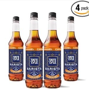 Tate & Lyle - Caramel Syrup - Fairtrade Syrup Set, Vegan and Vegetarian Friendly - Caramel Syrup for Coffee, Cold Drinks and Hot Drinks - Produced in the UK - 4 x 750ml